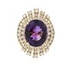 Image 1 : 14KT Yellow Gold 7.67 ctw Amethyst and Diamond Ring