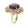 Image 3 : 14KT Yellow Gold 7.67 ctw Amethyst and Diamond Ring