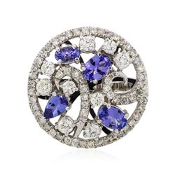 14KT White Gold 1.67 ctw Tanzanite and Diamond Ring