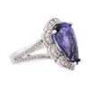 Image 2 : 14KT White Gold 5.64 ctw Tanzanite and Diamond Ring
