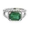 Image 1 : 14KT White Gold 2.50 ctw Emerald and Diamond Ring