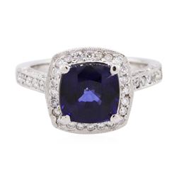 14KT White Gold 3.13 ctw Sapphire and Diamond Ring