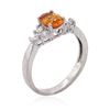 Image 3 : 14KT White Gold 1.09 ctw Spessartite and Diamond Ring