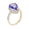 Image 3 : 14KT Yellow Gold 4.73 ctw Tanzanite and Diamond Ring