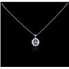 Image 1 : 14KT White Gold 2.70 ctw Tanzanite and Diamond Pendant With Chain