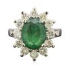 Image 1 : 14KT White Gold 2.80 ctw Emerald and Diamond Ring