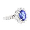 Image 2 : 14KT White Gold 2.43 ctw Tanzanite and Diamond Ring