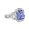 Image 2 : 18KT White Gold 2.59 ctw Tanzanite and Diamond Ring