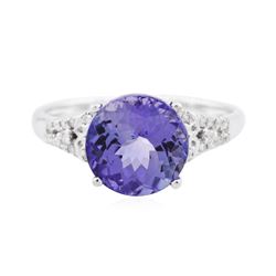 14KT White Gold 3.45 ctw Tanzanite and Diamond Ring