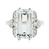 Image 1 : 14KT White Gold 6.97 ctw Aquamarine and Diamond Ring