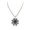 Image 2 : 14KT White Gold 32.34 ctw Sapphire & Diamond Pendant with Chain