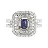 Image 1 : 14KT White and Yellow Gold 0.40 ctw Tanzanite and Diamond Ring