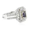 Image 2 : 14KT White and Yellow Gold 0.40 ctw Tanzanite and Diamond Ring