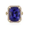 Image 1 : 14KT Yellow Gold 25.04 ctw Tanzanite and Diamond Ring