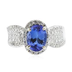 14KT White Gold 2.20 ctw Tanzanite and Diamond Ring