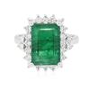 Image 1 : 14KT White Gold 5.13 ctw Emerald and Diamond Ring
