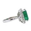 Image 3 : 14KT White Gold 5.13 ctw Emerald and Diamond Ring
