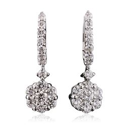 14KT White Gold 1.32 ctw Diamond Earrings