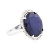 Image 2 : 14KT White Gold 14.83 ctw Sapphire and Diamond Ring