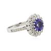 Image 2 : 14KT White Gold 2.01 ctw Tanzanite and Diamond Ring