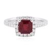 Image 1 : 18KT White Gold 1.00 ctw Ruby and Diamond Ring