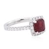 Image 2 : 18KT White Gold 1.00 ctw Ruby and Diamond Ring