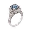 Image 3 : 14KT White Gold 4.43 ctw Blue Diamond Ring