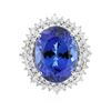 Image 1 : 14KT White Gold 11.01 ctw GIA Certified Tanzanite and Diamond Ring