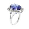 Image 3 : 14KT White Gold 11.01 ctw GIA Certified Tanzanite and Diamond Ring