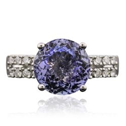 18KT White Gold 3.99 ctw Tanzanite and Diamond Ring