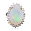 Image 1 : 14KT Two-Tone Gold 10.65 ctw Opal and Diamond Ring