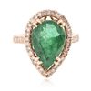 Image 1 : 14KT Rose Gold 5.87 ctw Emerald and Diamond Ring