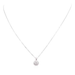 14KT White Gold 0.83 ctw Diamond Pendant With Chain