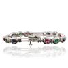Image 2 : 14KT White Gold 1.72 ctw Multi Gemstone Bracelet