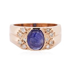 14KT Rose Gold 4.30 ctw Sapphire and Diamond Ring