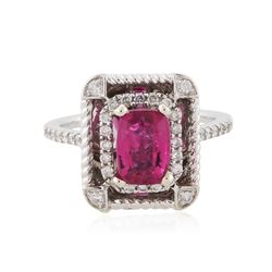 14KT White Gold 1.53 ctw Tourmaline and Diamond Ring