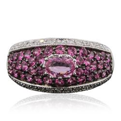 14KT White Gold 1.56 ctw Pink Sapphire and Diamond Ring