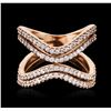 Image 1 : 18KT Rose Gold 0.90 ctw Diamond Ring
