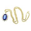 Image 1 : 14KT Yellow Gold 15.89 ctw GIA Certified Tanzanite and Diamond Pendant W/ Chain