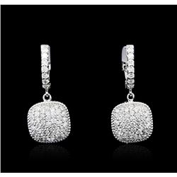 14KT White Gold 1.38 ctw Diamond Earrings