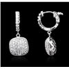 Image 2 : 14KT White Gold 1.38 ctw Diamond Earrings