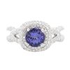 Image 1 : 14KT White Gold 1.56 ctw Tanzanite and Diamond Ring