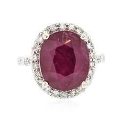 14KT White Gold 11.28 ctw Ruby and Diamond Ring