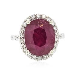 14KT White Gold 11.28 ctw Ruby and Diamond Ring