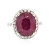 Image 1 : 14KT White Gold 11.28 ctw Ruby and Diamond Ring