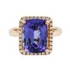 Image 1 : 14KT Rose Gold 5.68 ctw Tanzanite and Diamond Ring