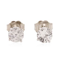 14KT White Gold 1.17 ctw Diamond Solitaire Earrings