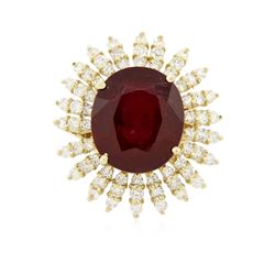 14KT Yellow Gold 10.60 ctw Ruby and Diamond Ring