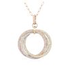 Image 2 : 14KT Three-Tone Gold 1.53 ctw Diamond Pendant With Chain