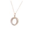 Image 3 : 14KT Three-Tone Gold 1.53 ctw Diamond Pendant With Chain